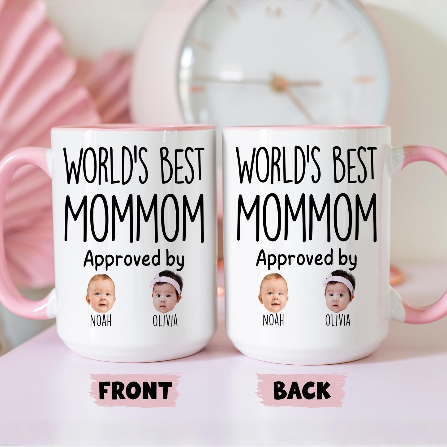 Best Mommom Mug, Personalized Mommom Kids Baby Face Photo Gift, Custom Mommom Baby Present, Mommom Baby Grandchild mug, Mommom Grandkid