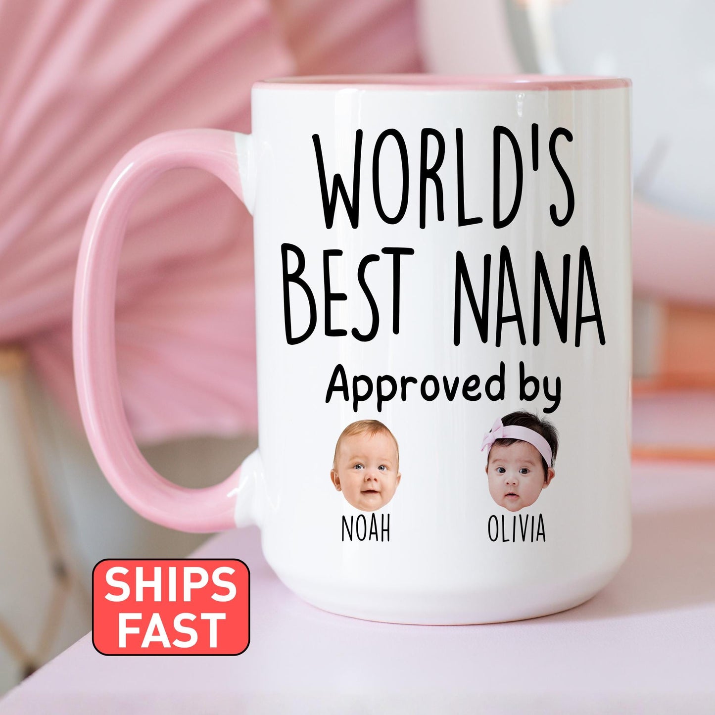 Best Nana Mug, Personalized Nana Kids Baby Face Photo Gift, Custom Nana Baby Present, Nana Grandchild face mug, Nana Baby Mug, Nana Grandkid