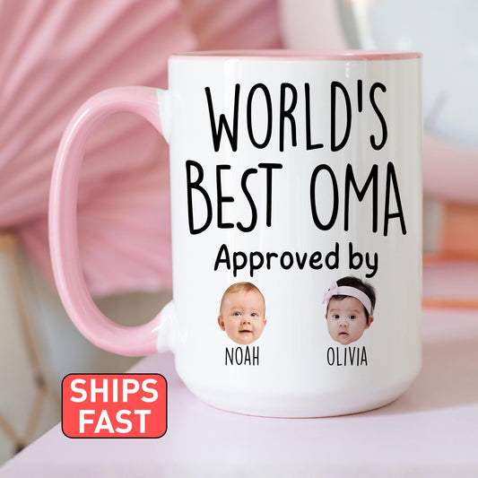 Best Oma Mug, Personalized Oma Kids Baby Face Photo Gift, Custom Oma Baby Present, Oma Grandchild face mug, Oma Baby Mug, Oma Grandkid Gift