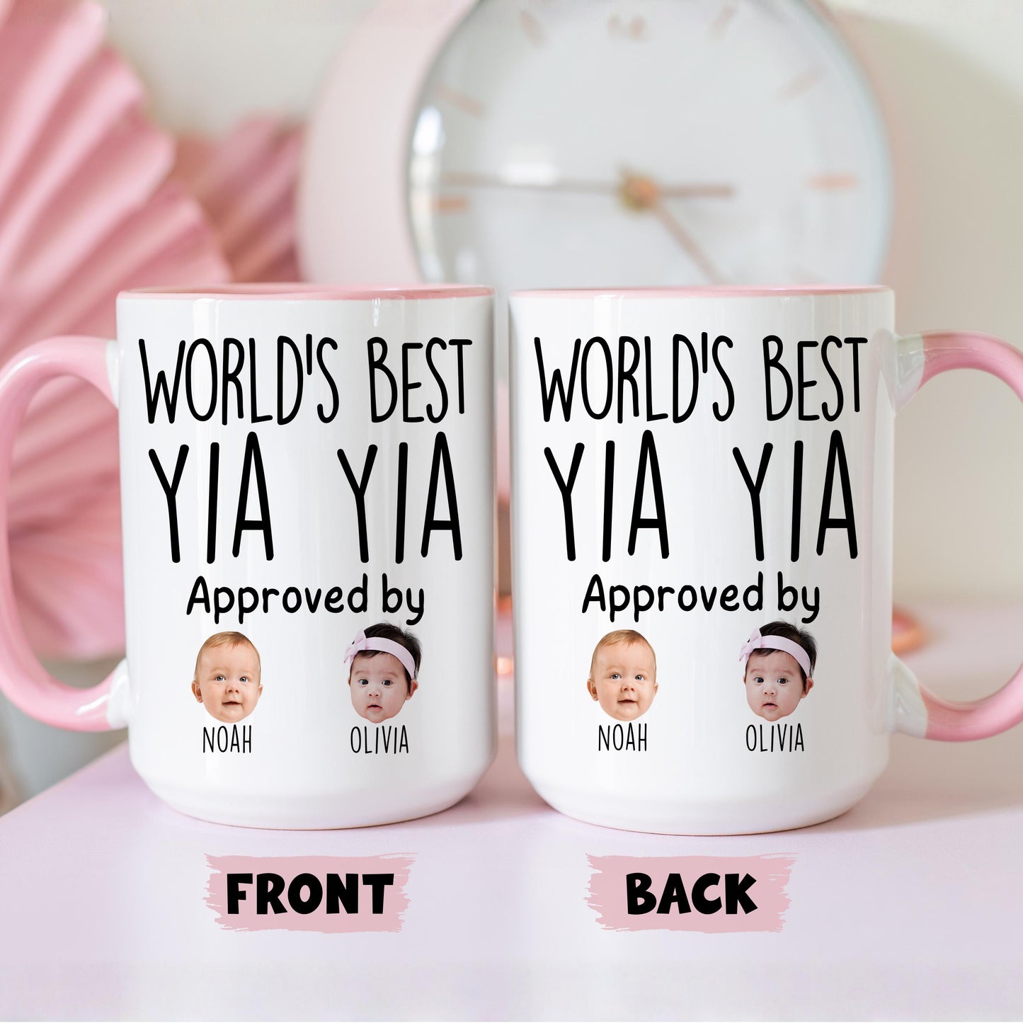 Best Yia Yia Mug, Personalized Yia Yia Kids Baby Face Photo Gift, Custom Yia Yia Baby Present, Yia Yia Grandchild face mug, Yia Yia Grandkid