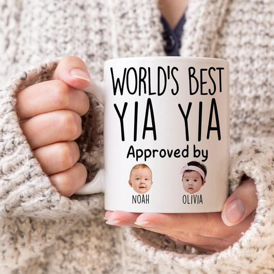 Best Yia Yia Mug, Personalized Yia Yia Kids Baby Face Photo Gift, Custom Yia Yia Baby Present, Yia Yia Grandchild face mug, Yia Yia Grandkid