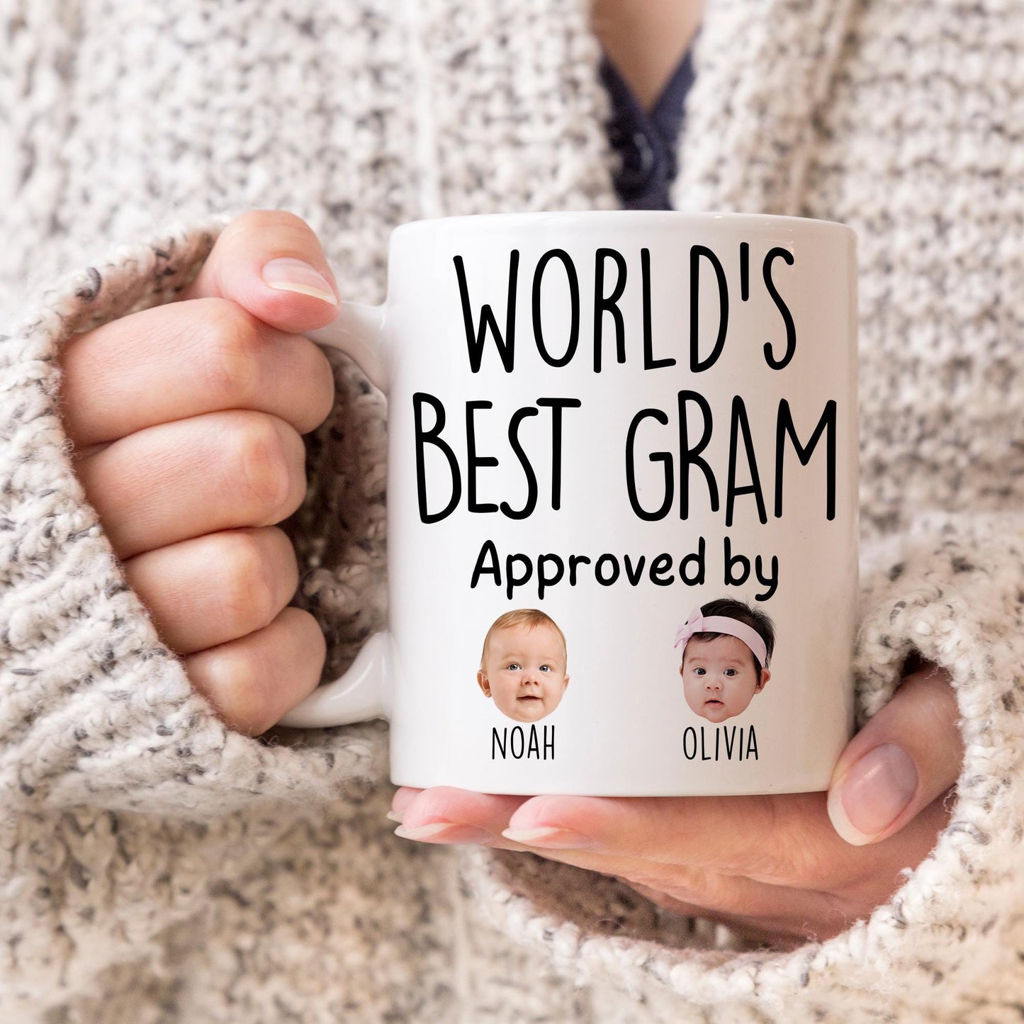Best Gram Mug, Personalized Gram Kids Baby Face Photo Gift, Custom Gram Baby Present, Gram Grandchild face mug, Gram Baby Mug, Gram Grandkid
