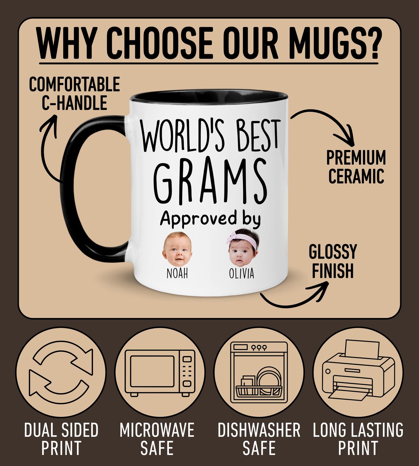 Best Grams Mug, Personalized Grams Kids Baby Face Photo Gift, Custom Grams Baby Present, Grams Grandchild, Grams Baby Mug, Grams Grandkid