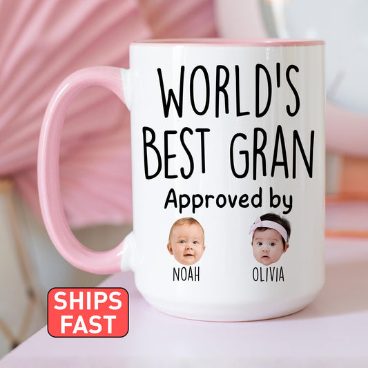 Best Gran Mug, Personalized Gran Kids Baby Face Photo Gift, Custom Gran Baby Present, Gran Grandchild face mug, Gran Baby Mug, Gran Grandkid