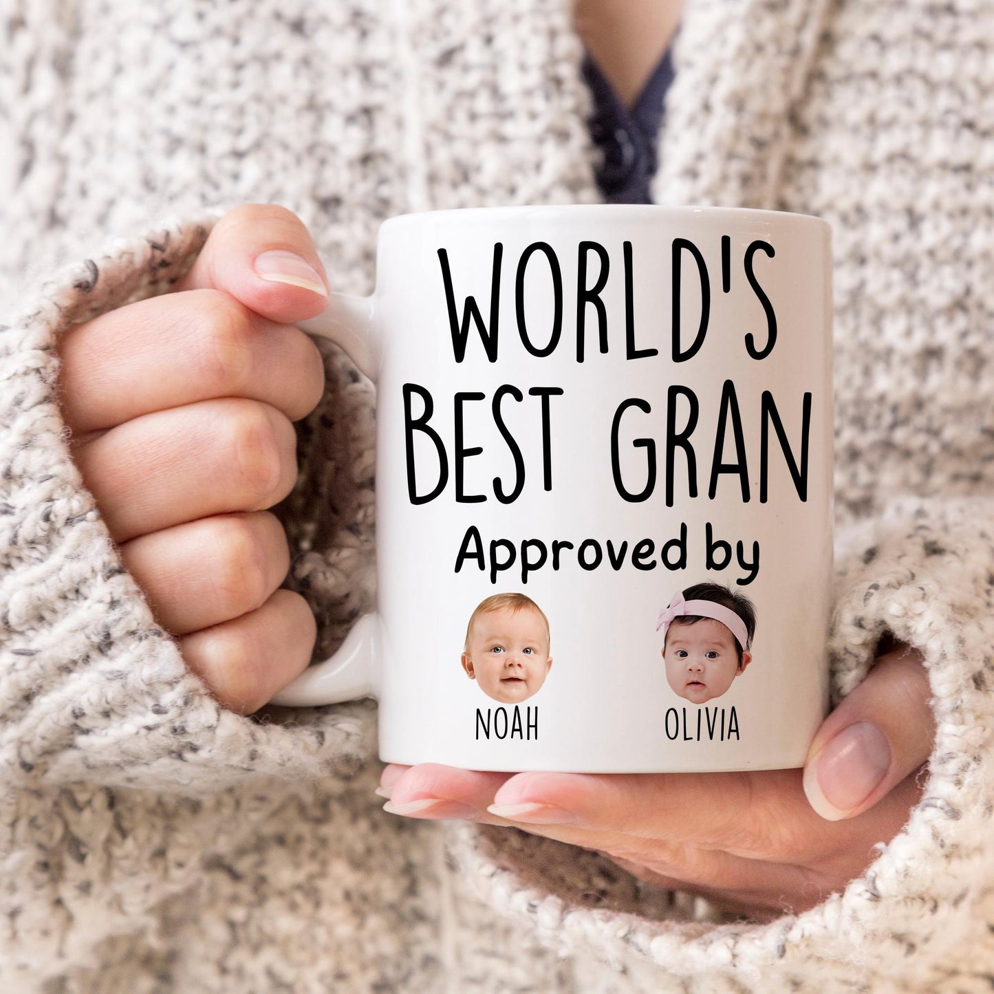 Best Gran Mug, Personalized Gran Kids Baby Face Photo Gift, Custom Gran Baby Present, Gran Grandchild face mug, Gran Baby Mug, Gran Grandkid