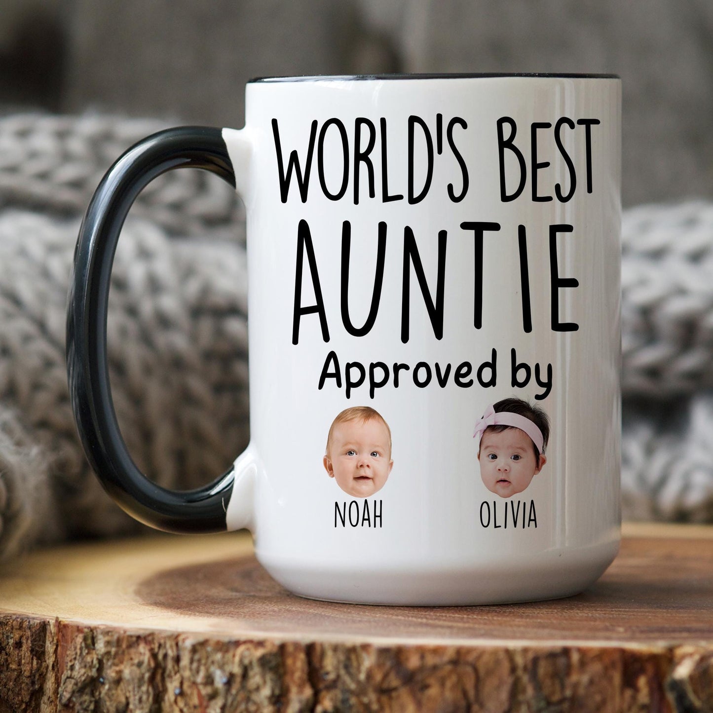 Best Auntie Baby Mug, Personalized Aunt Niece Nephew Photo Mug, Custom Auntie Mug, Auntie Birthday Gift from Niece Nephew, Aunt Baby Gift