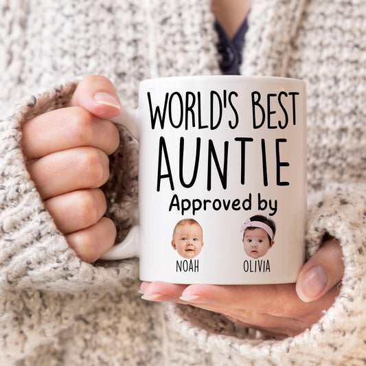 Best Auntie Baby Mug, Personalized Aunt Niece Nephew Photo Mug, Custom Auntie Mug, Auntie Birthday Gift from Niece Nephew, Aunt Baby Gift