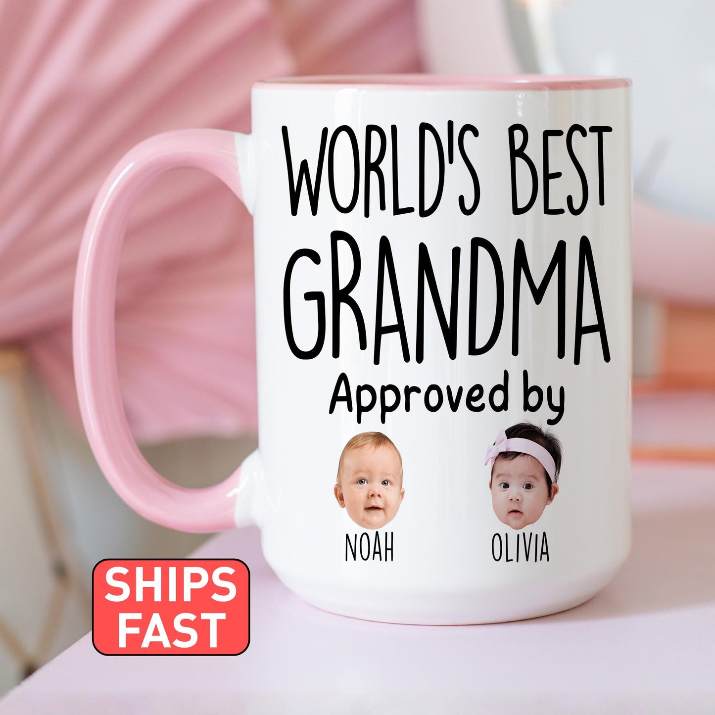 Best Grandma Mug, Personalized Grandma Kids Baby Face Photo Gift, Custom Grandma Baby Present, Grandchild face mug, Grandma Baby photo gift