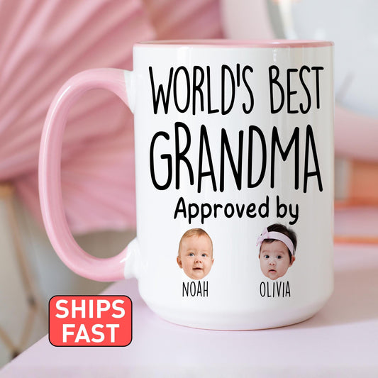 Best Grandma Mug, Personalized Grandma Kids Baby Face Photo Gift, Custom Grandma Baby Present, Grandchild face mug, Grandma Baby photo gift