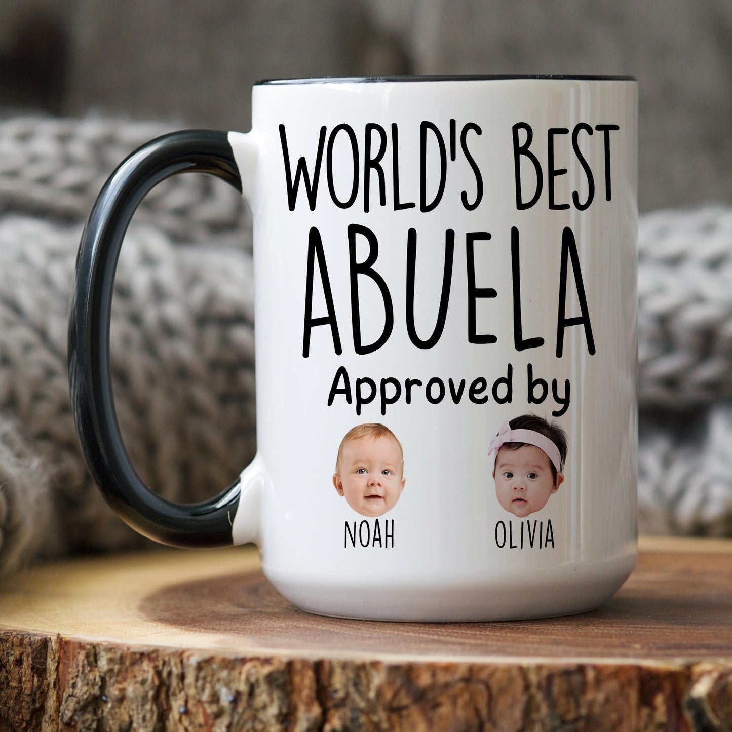 Best Abuela Mug, Personalized Abuela Kids Baby Face Photo Gift, Custom Abuela Baby Present, Grandchild face mug, Abuela Baby photo gift