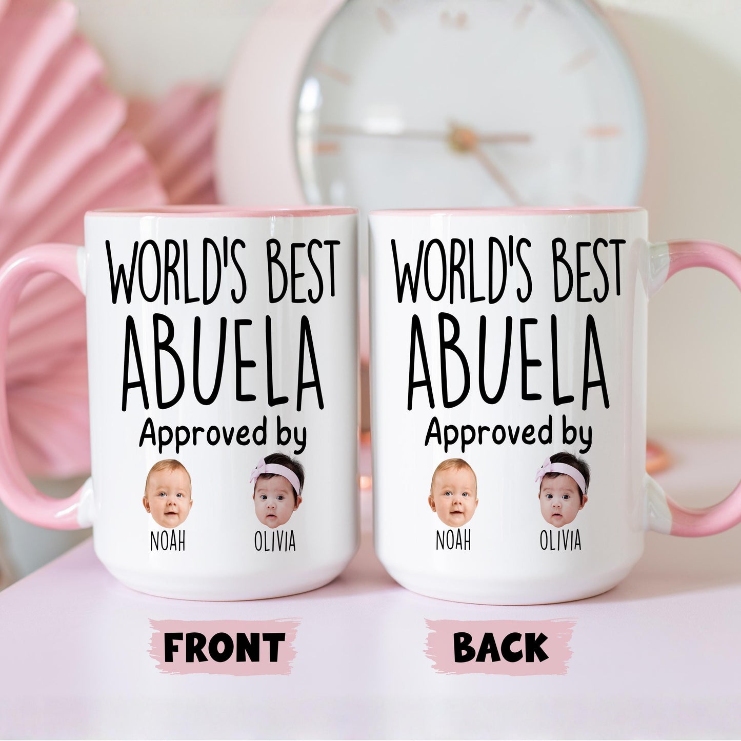 Best Abuela Mug, Personalized Abuela Kids Baby Face Photo Gift, Custom Abuela Baby Present, Grandchild face mug, Abuela Baby photo gift