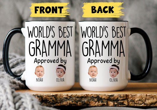 Best Gramma Mug, Personalized Gramma Kids Baby Face Photo Gift, Custom Gramma Baby Present, Grandchild face mug, Gramma Baby photo gift