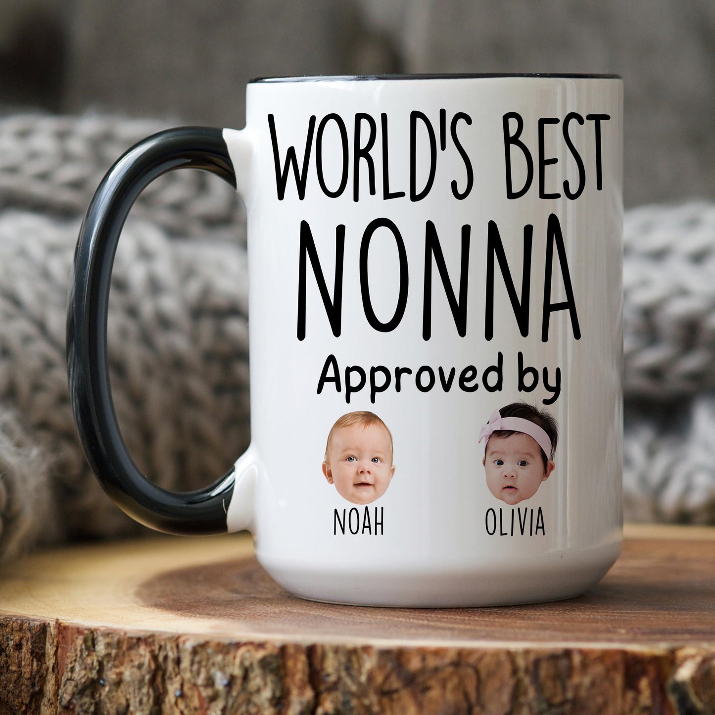 Best Nonna Mug, Personalized Nonna Kids Baby Face Photo Gift, Custom Nonna Baby Present, Grandchild face mug, Nonna Baby photo gift