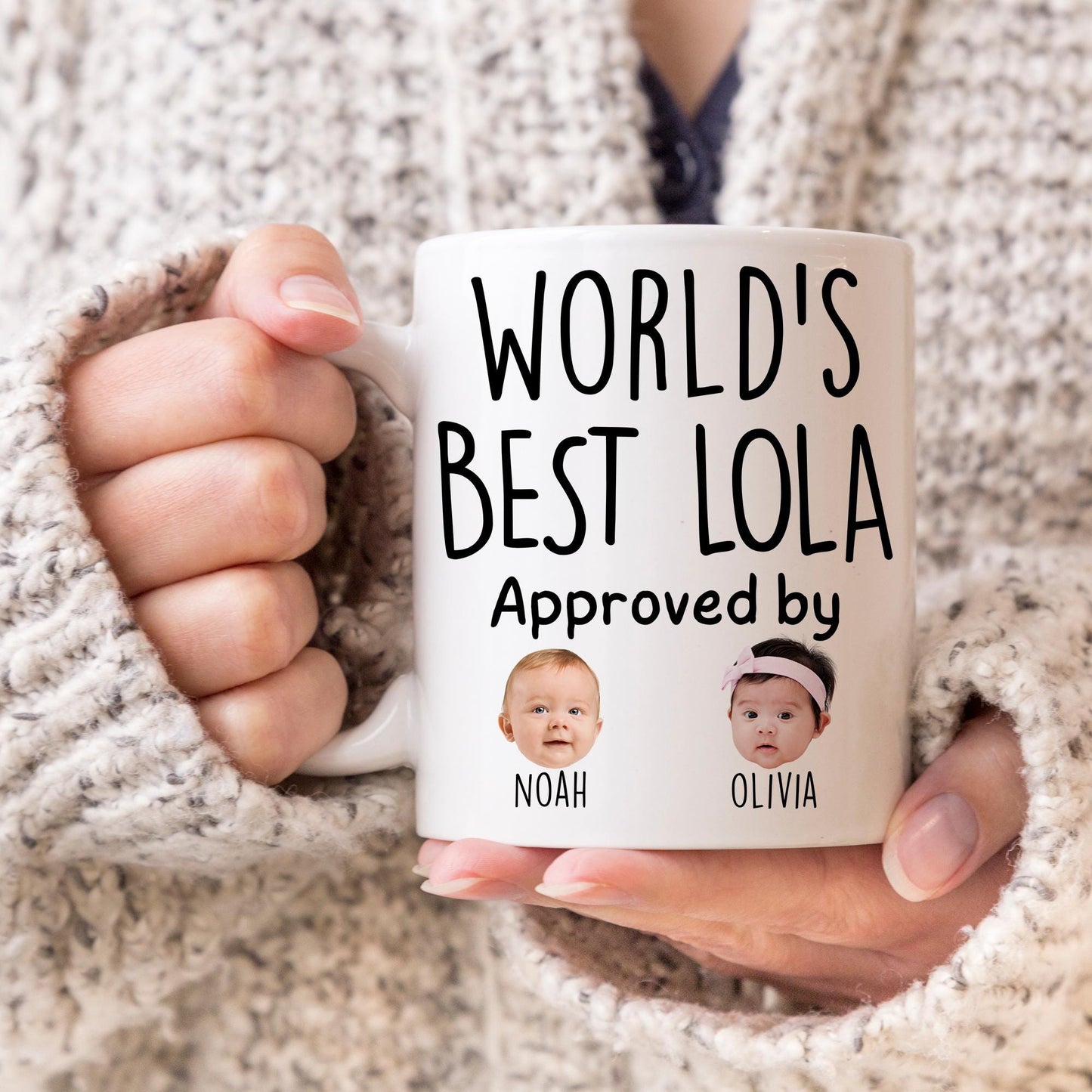 Best Lola Mug, Personalized Lola Kids Baby Face Photo Gift, Custom Lola Baby Present, Grandchild face mug, Lola Baby Mug, Lola Grandkid Mug