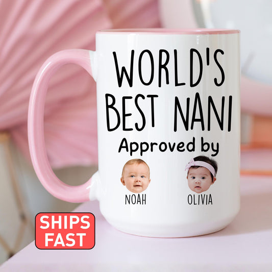 Best Nani Mug, Personalized Nani Kids Baby Face Photo Gift, Custom Nani Baby Present, Nani Grandchild face mug, Nani Baby Mug, Nani Grandkid