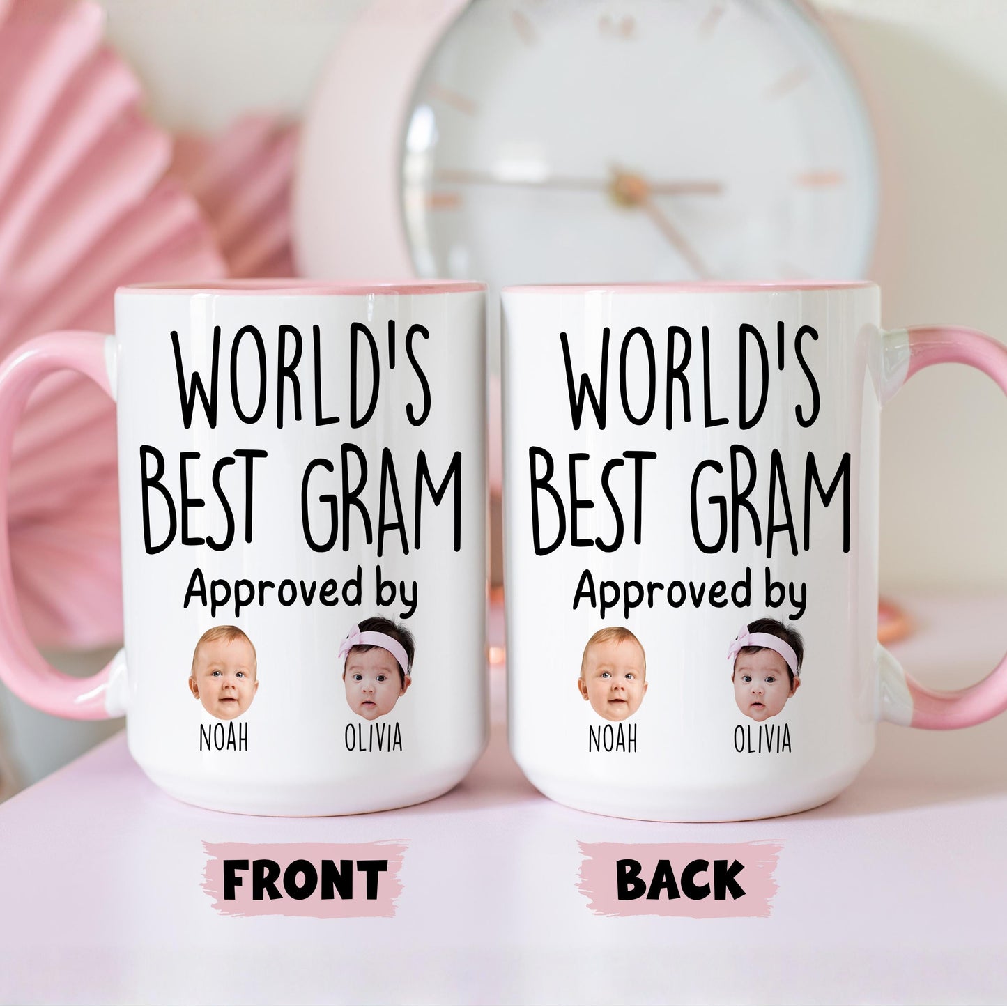 Best Gram Mug, Personalized Gram Kids Baby Face Photo Gift, Custom Gram Baby Present, Gram Grandchild face mug, Gram Baby Mug, Gram Grandkid