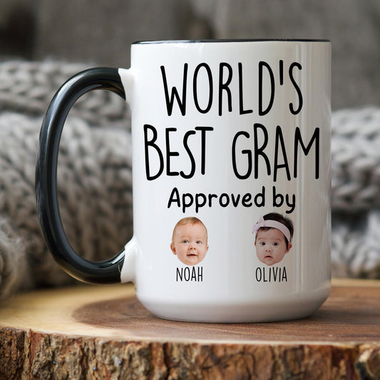 Best Gram Mug, Personalized Gram Kids Baby Face Photo Gift, Custom Gram Baby Present, Gram Grandchild face mug, Gram Baby Mug, Gram Grandkid