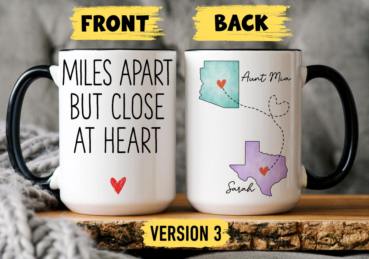 Aunt Niece Mug, Personalized Auntie Niece Mug, Long Distance Aunt Niece Gift, Aunt Birthday Mug from Niece, State to State Auntie Niece Cup