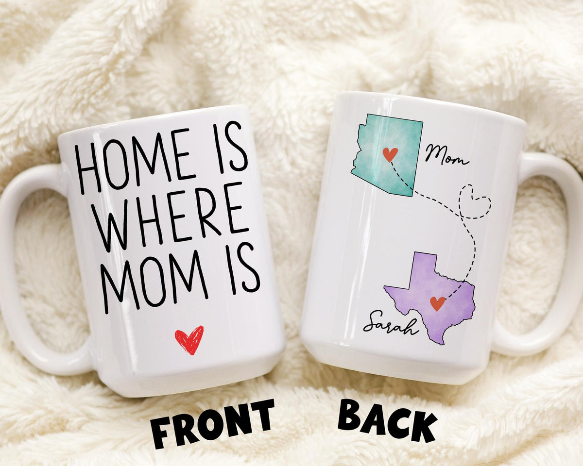 Mom Daughter Long Distance Mug, Personalized Mother Daughter State to State Gift, Mom Miles Apart Mug, Mom Daughter Moving Away Mug