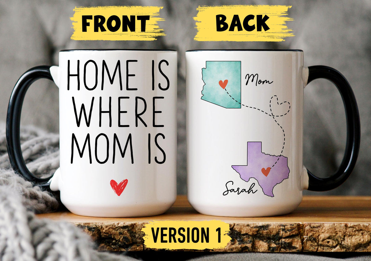 Mom Daughter Long Distance Mug, Personalized Mother Daughter State to State Gift, Mom Miles Apart Mug, Mom Daughter Moving Away Mug