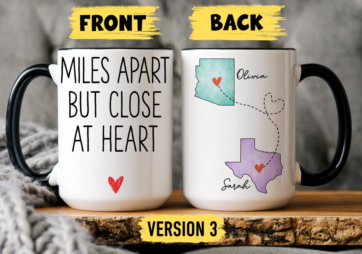 Twin Sister Long Distance Mug, Personalized Twin Sister State to State Mug, Twin Sister Moving Away Gift, Twin Sister Relocation Mug