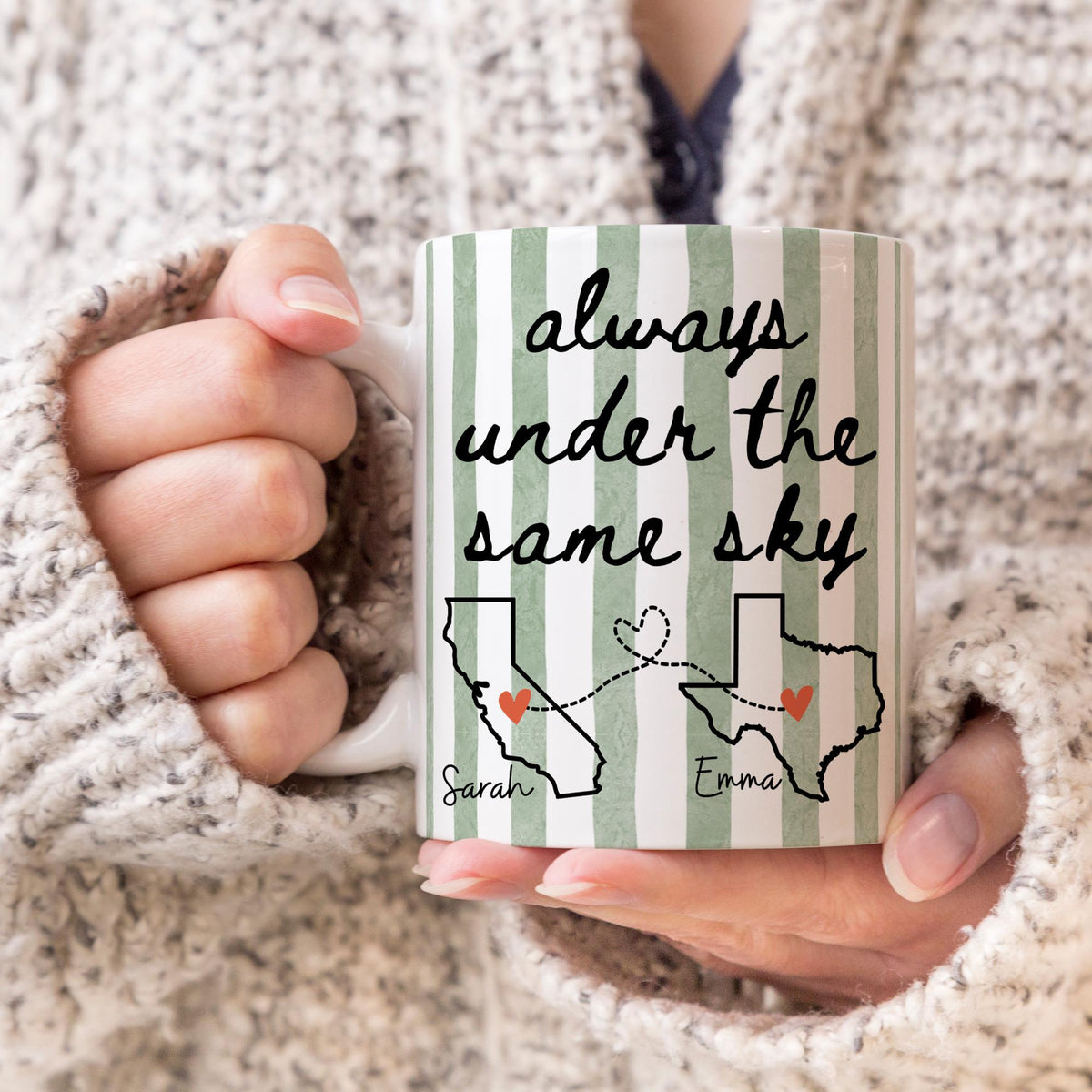 Best Friend Long Distance Mug, Personalized Bestie Mug, Bestie Mug, Bestie long distance bff gift, State to State cup, Bestie Friendship Mug