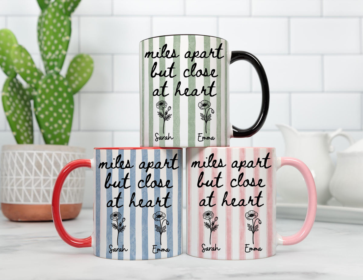 Birth Month Flower Bestie Mug, Personalized Friendship Mug, Birthday Gift For Sister and Best Friend, Custom Best Friends Mug, BFF Gift