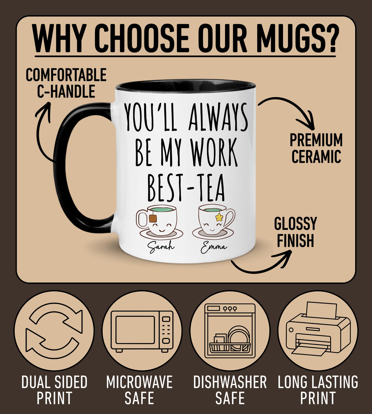 Work Bestie Mug, Personalized Office Friend Mug, Coworker Long Distance Gift, Coworker Moving Away Mug, Office Colleague Relocation Cup
