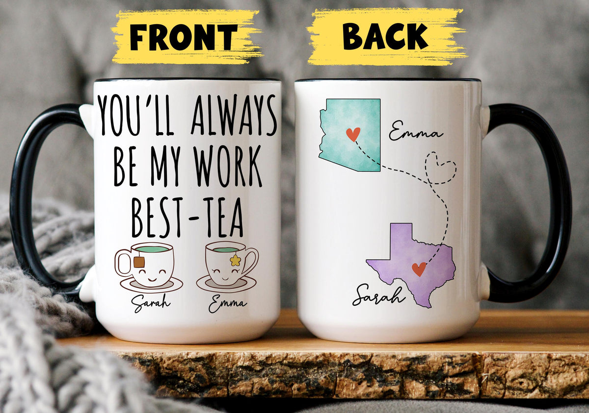 Work Bestie Mug, Personalized Office Friend Mug, Coworker Long Distance Gift, Coworker Moving Away Mug, Office Colleague Relocation Cup