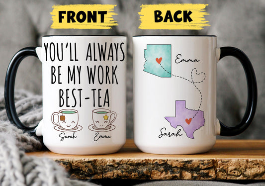 Work Bestie Mug, Personalized Office Friend Mug, Coworker Long Distance Gift, Coworker Moving Away Mug, Office Colleague Relocation Cup