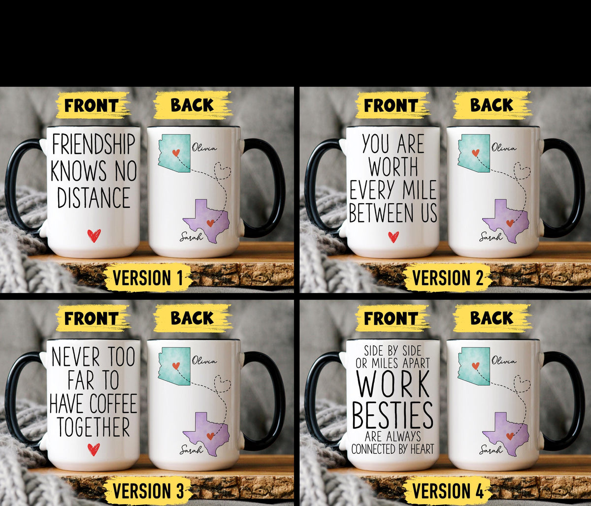 Work Bestie Relocating Mug, Personalized Coworker Moving Away Gift, Office Friend Relocation Mug, Work Bestie Long Distance Going Away Mug