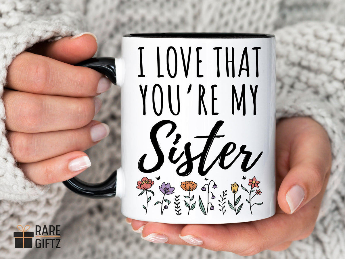 Personalized Sisters Birth Month Flower Mug, Sister Birth Month Mug, Custom Sister Birth Month Floral Gift, Sister Birthday Gift From Sister