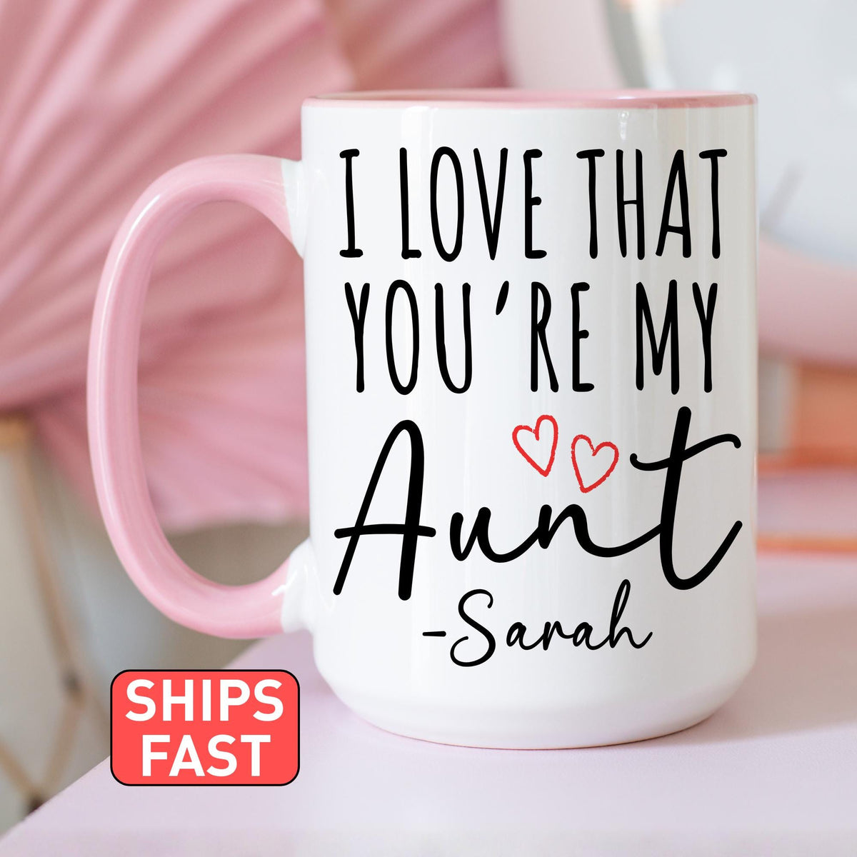 Auntie Niece Mug, Personalized Aunt Niece Mug, Aunt Birthday Gift from Niece Nephew, Custom aunt cup, Gift from nephew Niece