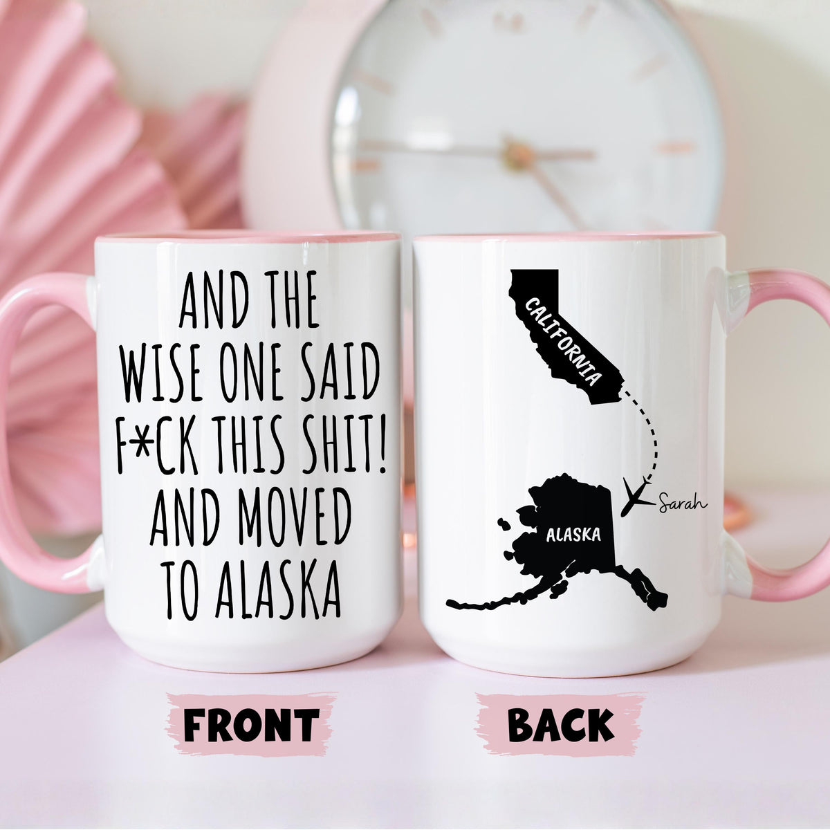 Moving to Alaska Mug, Personalized Alaska Relocation Mug, Moving To Alaska State Gift, Alaska Moving Away Cup, Funny Alaska Relocating Mug