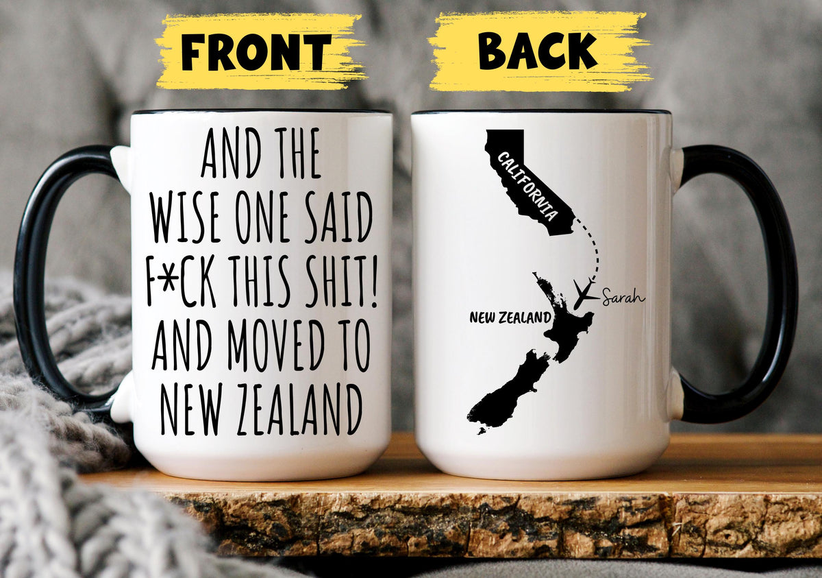 Moving to New Zealand Mug, Personalized New Zealand Relocation Mug, Relocating to New Zealand Gift, Immigration to New Zealand Mug