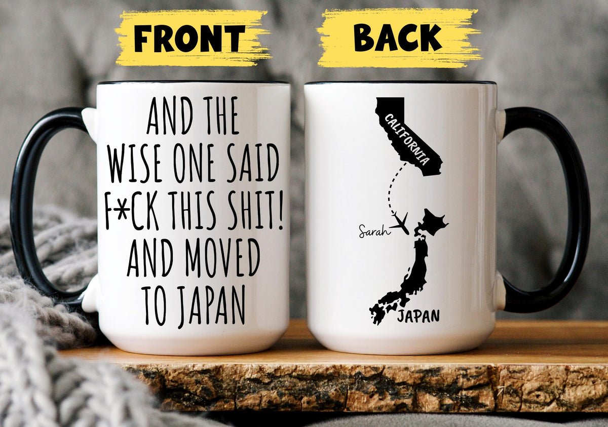 Moving to Japan Mug, Personalized Japan Relocation Mug, Relocating to Japan Gift, Immigration to Japan Mug, Japan Moving away mug