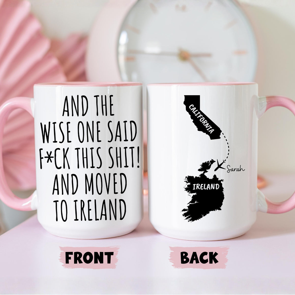 Moving to Ireland Mug, Personalized Ireland Relocation Mug, Relocating to Ireland Gift, Immigration to Ireland Mug, Ireland Moving Away Mug