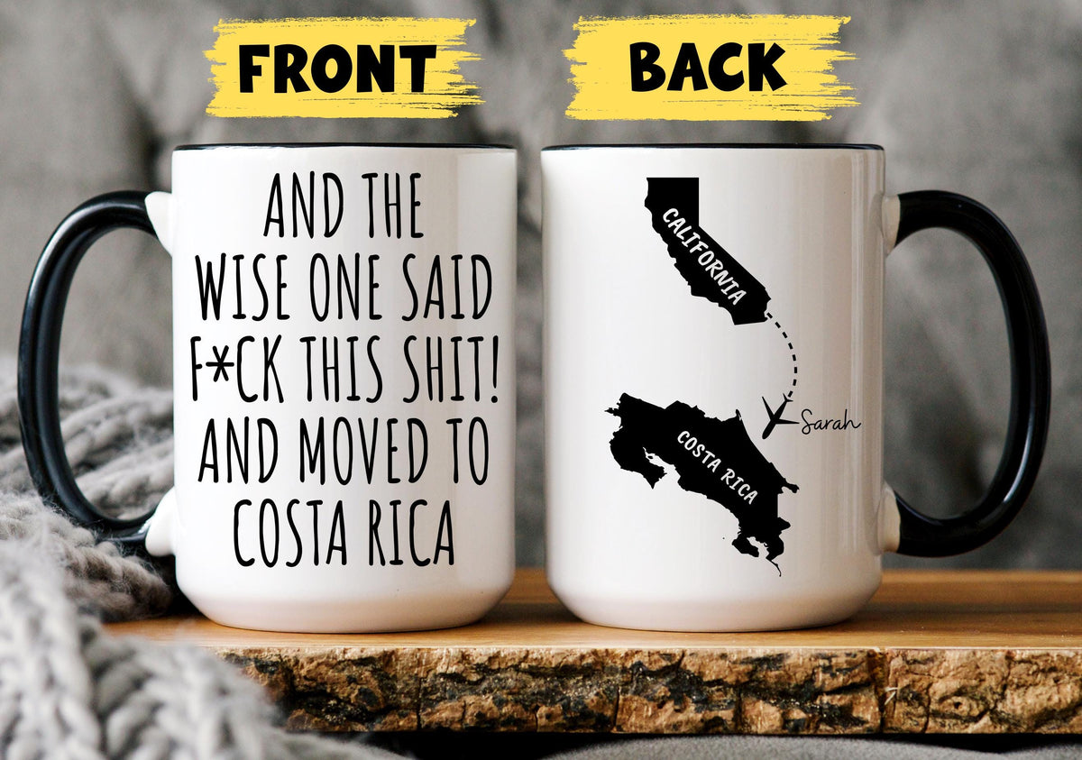 Moving to Costa Rica Mug, Personalized Costa Rica Relocation Mug, Relocating to Costa Rica Gift, Immigration Costa Rica Mug, Moving away mug