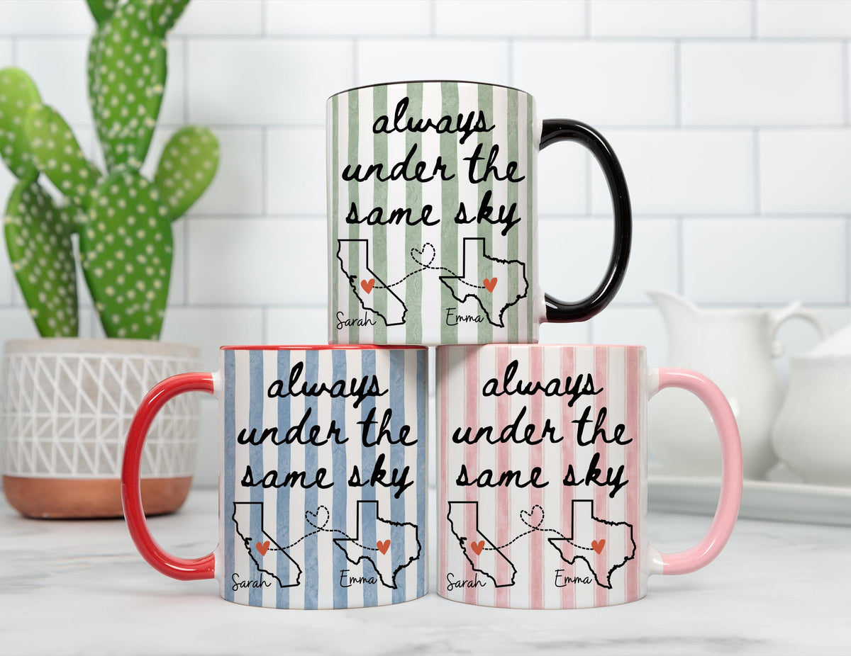 Best Friend Long Distance Mug, Personalized Bestie Mug, Bestie Mug, Bestie long distance bff gift, State to State cup, Bestie Friendship Mug