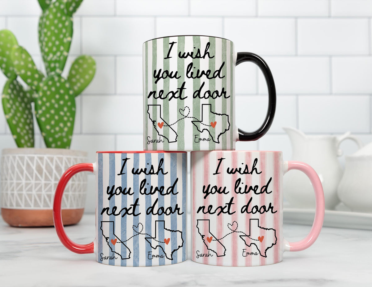 I Wish We Lived Closer Mug, Personalized Bestie Mug, Bestie Mug, Best Friend Long Distance Mug, State to State cup, Bestie Friendship Mug
