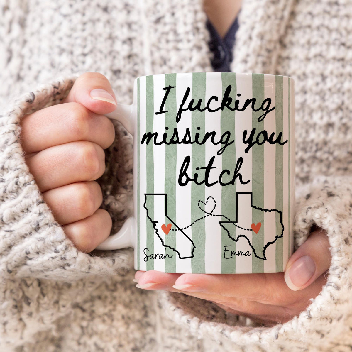Bestie Miss You Mug, Custom Bestie Long Distance Mug, Best friend Moving Away Gift, Bff Going Away State to State cup, Bestie Friendship Mug