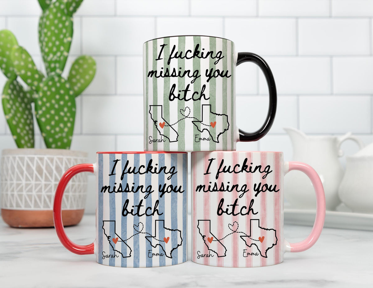 Bestie Miss You Mug, Custom Bestie Long Distance Mug, Best friend Moving Away Gift, Bff Going Away State to State cup, Bestie Friendship Mug