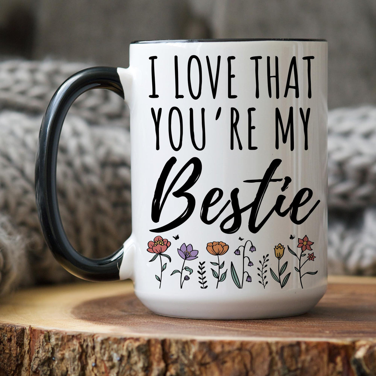 Bestfriend Mug, Personalized Bestie Birth Month Flower Gift, Custom BFF Mug, Best Friend Birthday Gifts, Friendship Mug, Bestie Xmas Gift