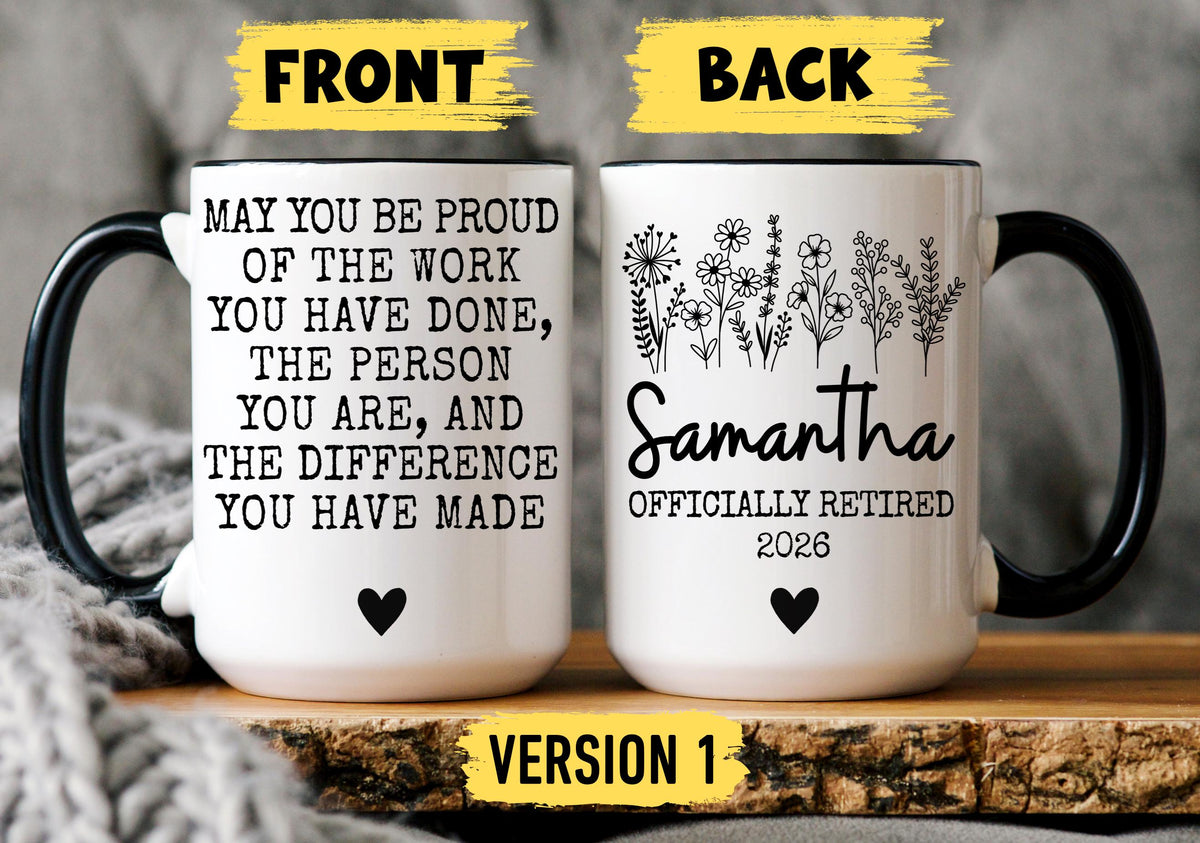 Retirement Mug, Personalized Retirement Mug, Funny Retirement Gift for Boss Coworker, Custom Officially Retired Mug for Women her