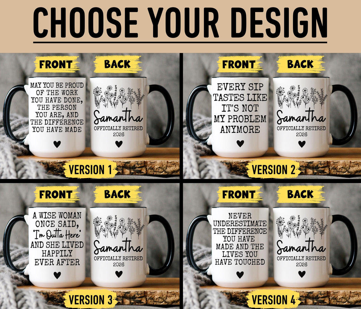 Retirement Mug, Personalized Retirement Mug, Funny Retirement Gift for Boss Coworker, Custom Officially Retired Mug for Women her