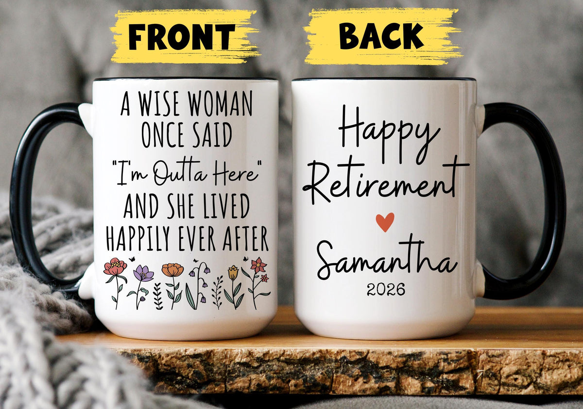 Personalized Retirement Mug, Happy Retirement Cup, Retirement Gift For Her Boss Coworker, Officially Retired Mug, Women Retired Mug
