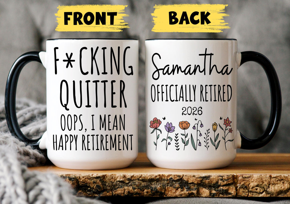Personalized Retirement Coffee Mug, Happy Retirement Cup Employee Appreciation Gift, Retirement Gift For Boss Coworker, Officially Retired