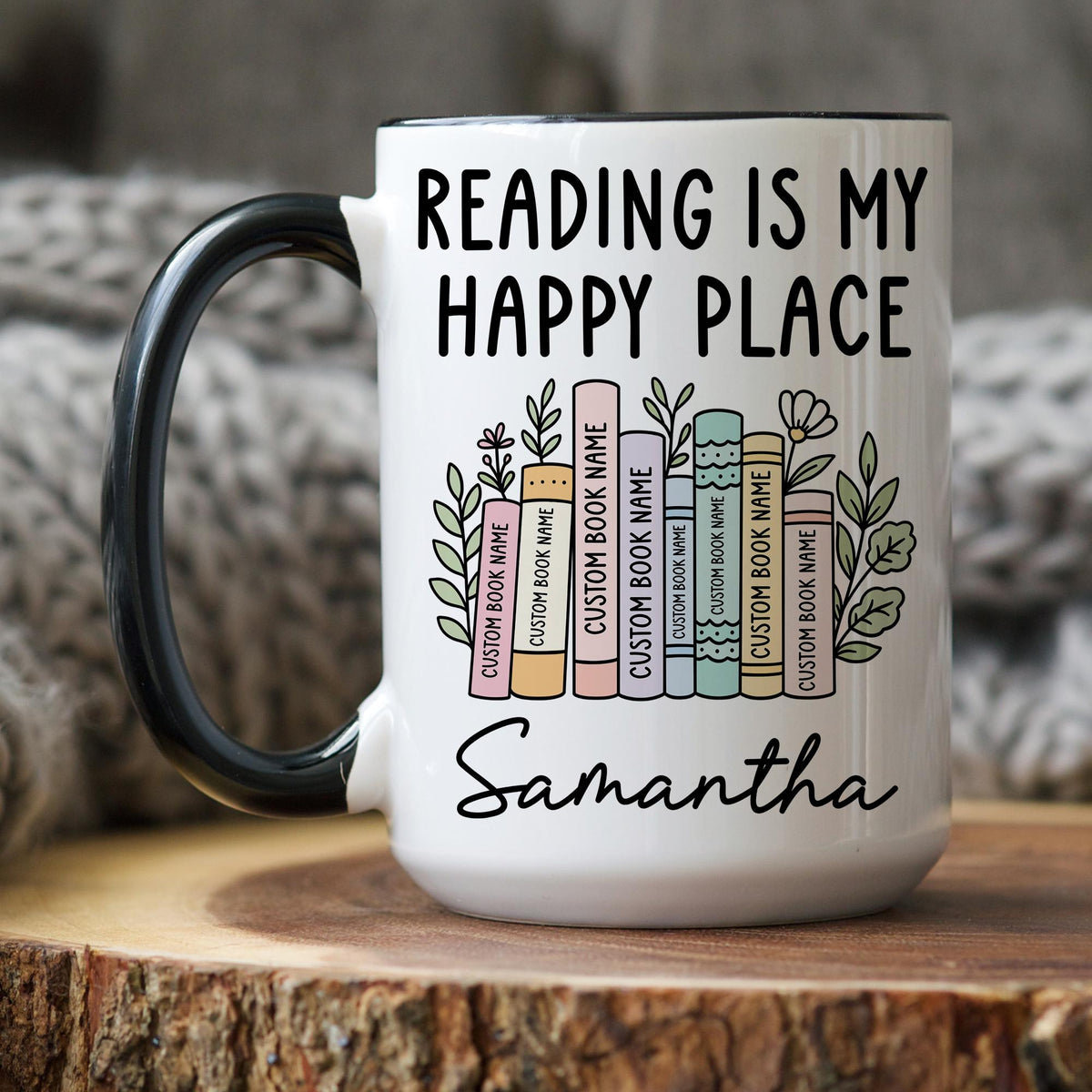 Reading Mug, Personalized Book Lover Gift, Custom Book Tittle and Name Bookworm Mug, Reading Pun Mug, Bibliophile Humor Mug