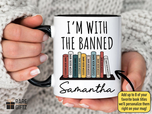 Custom Banned Books Mug, Librarian Gift, Book Lover Mug, Book Lover Gift, Reading Lover Gift, Librarian Coffee Mug Gift for Reader