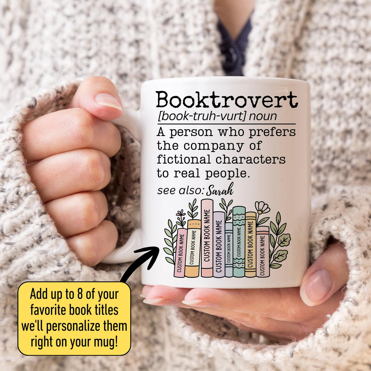 Booktrovert Mug, Personalized Bookish Mug, Book Lover Gift, Bookish Cup, Bookworm Mug, Reading Mug, Funny Gift for Librarian